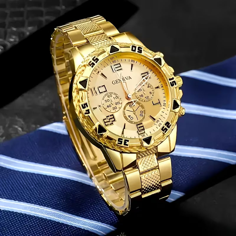 Eternel — His & Hers Gold Watch & Bracelet Set 👑 (TZ)
