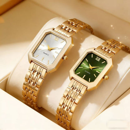 GOLDIE — Duo of 2 Golden Watches · White & Green - TZ