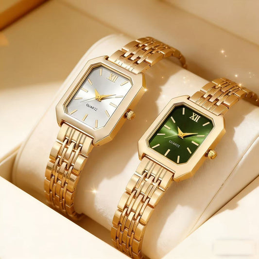 GOLDIE — Duo of 2 Golden Watches · White & Green - TZ