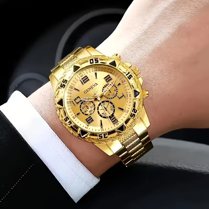 Eternel — His & Hers Gold Watch & Bracelet Set 👑 (TZ)
