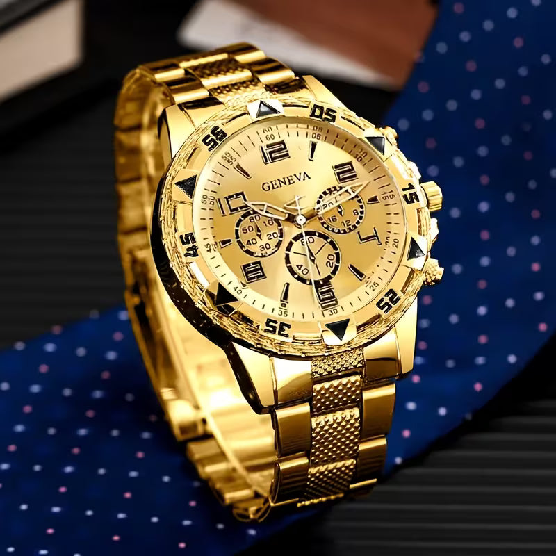 Eternel — His & Hers Gold Watch & Bracelet Set 👑 (TZ)