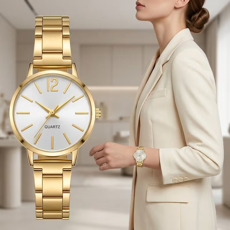 Eternel — His & Hers Gold Watch & Bracelet Set 👑 (TZ)