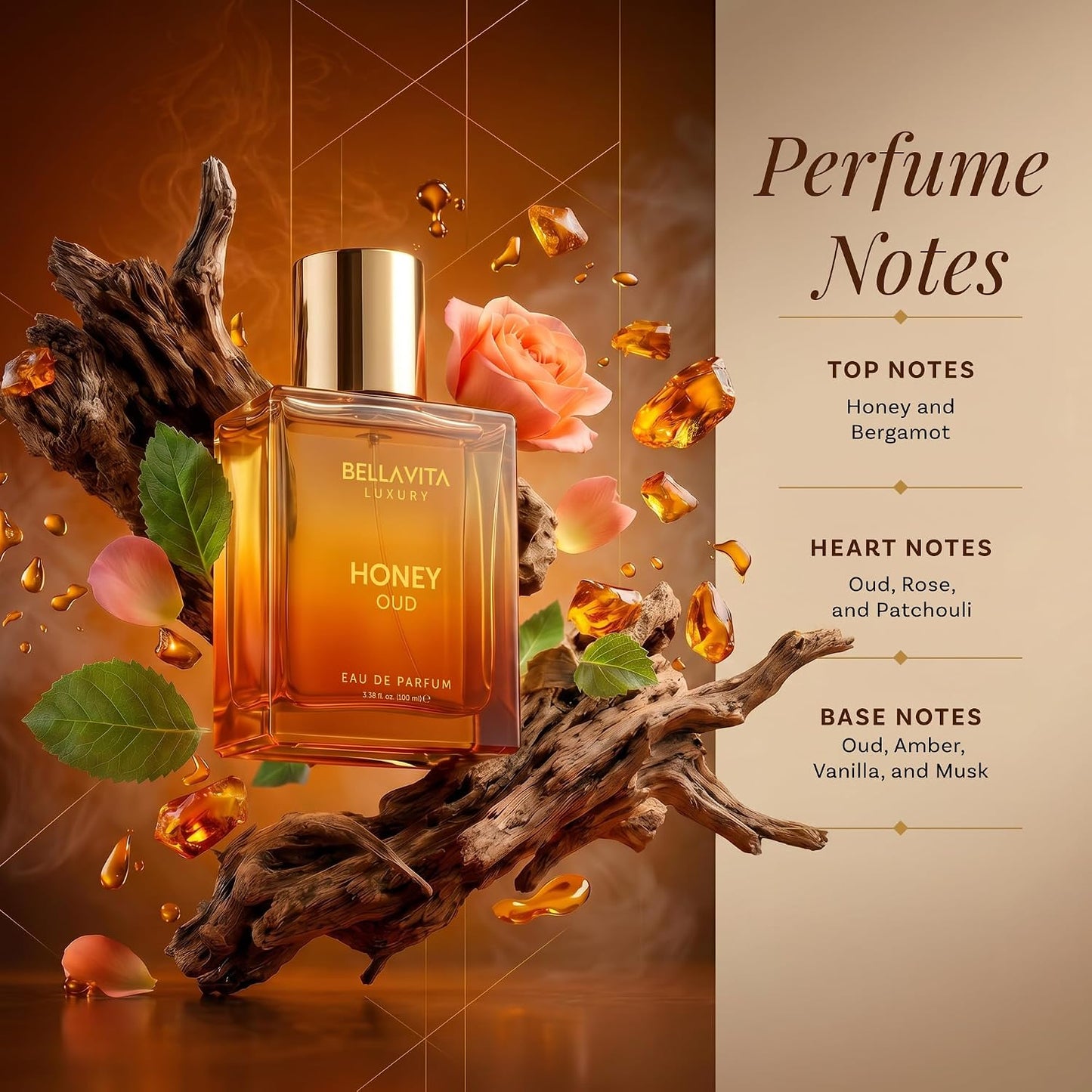 Bella Vita Luxury Honey Oud — Unisex Eau de Parfum, 100 ml (TZ)