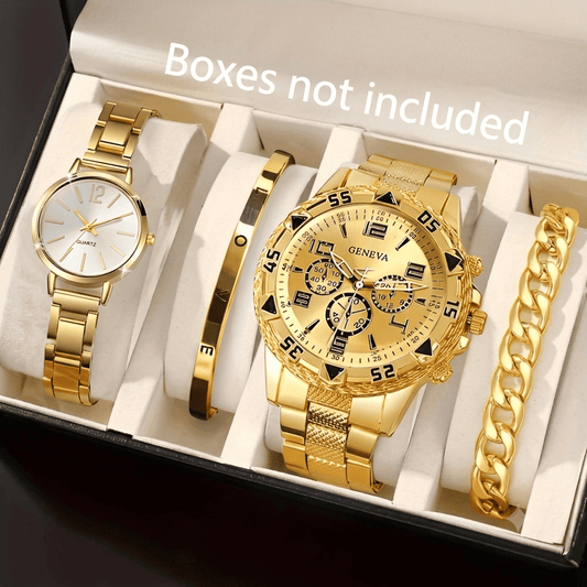 Eternel — His & Hers Gold Watch & Bracelet Set 👑 (TKTZ)