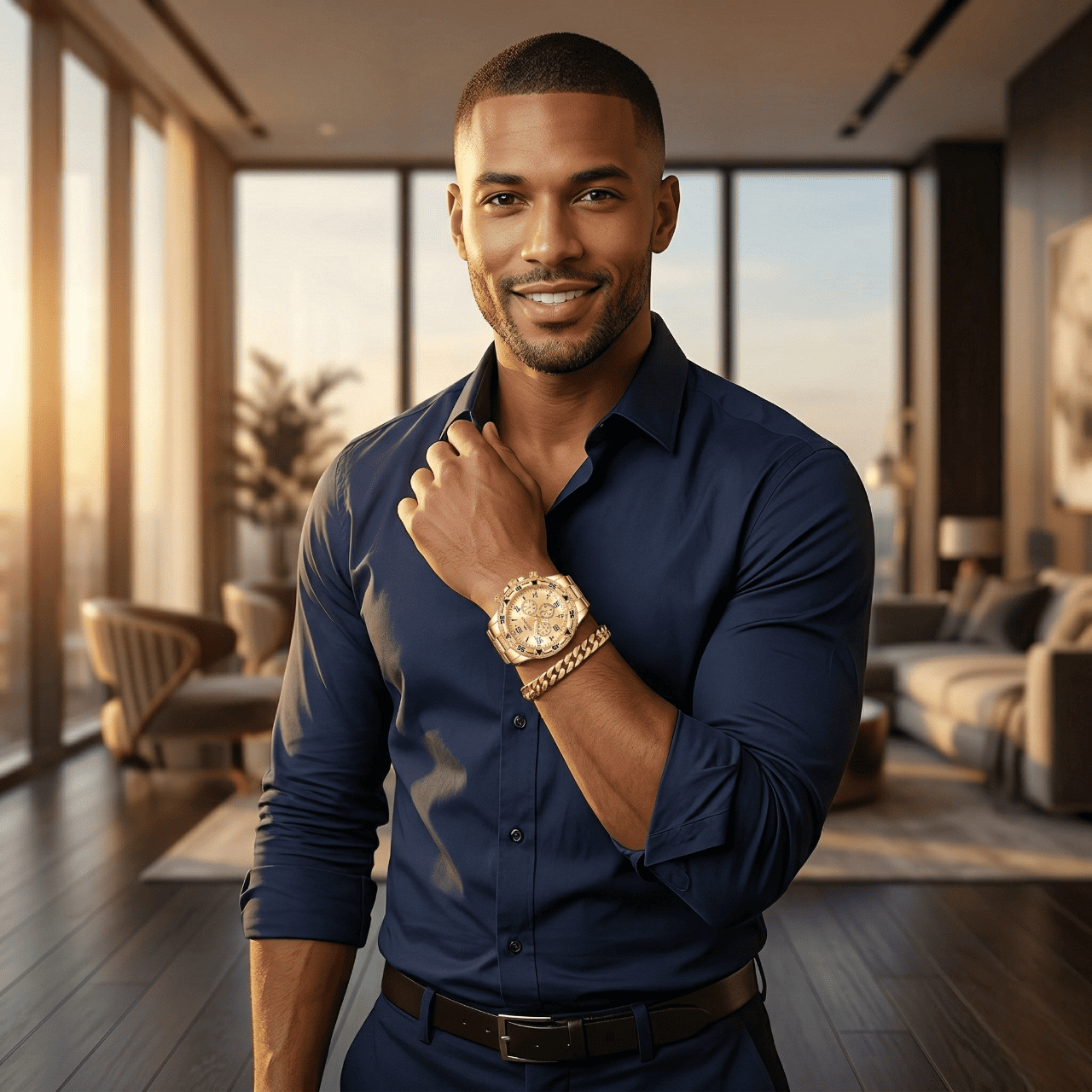 Eternel — His & Hers Gold Watch & Bracelet Set 👑 (TZ)