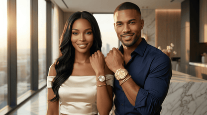 Eternel — His & Hers Gold Watch & Bracelet Set 👑 (TZ)