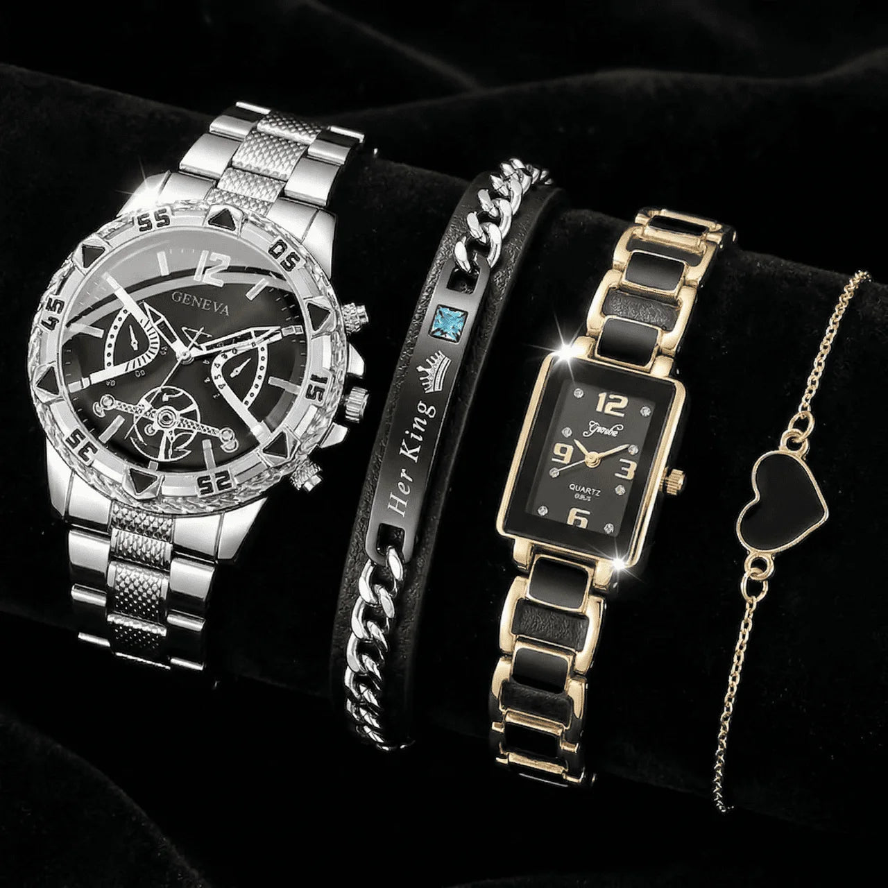 Timeless Love Couple Watch Set – Elegant Matching Watches & Bracelets (TZ)