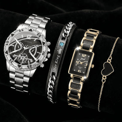 Timeless Love Couple Watch Set – Elegant Matching Watches & Bracelets (TZ)