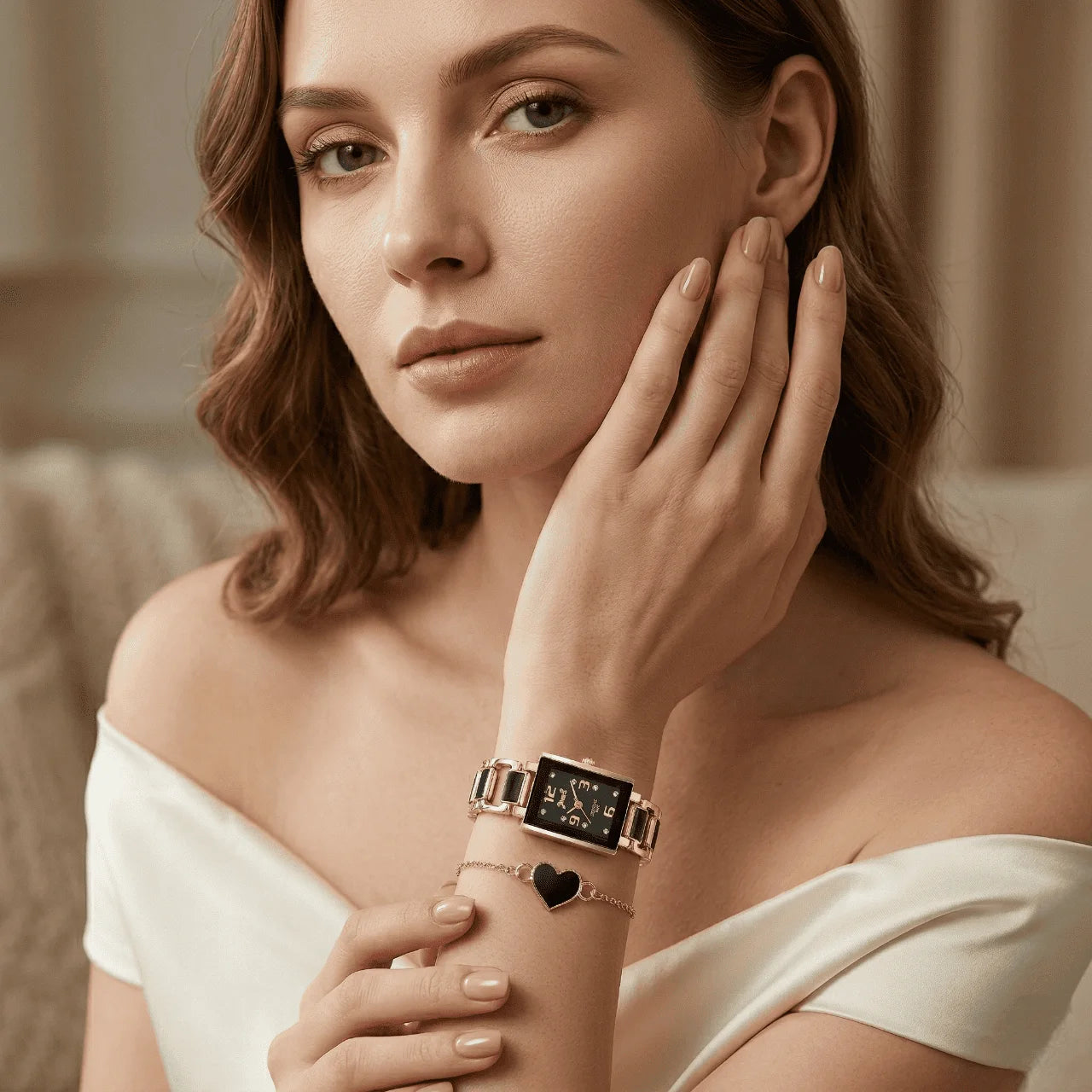 Timeless Love Couple Watch Set – Elegant Matching Watches & Bracelets (TZ)