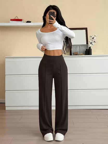 Nova High-Waist Wide-Leg Pants – Tummy Control, Sculpting Fit (TZ)