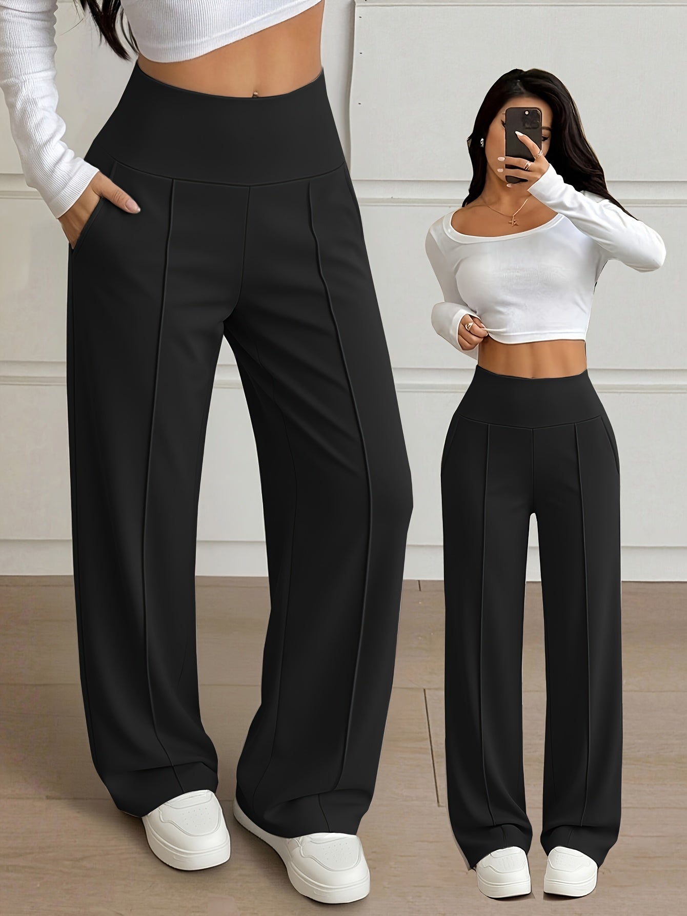 Nova High-Waist Wide-Leg Pants – Tummy Control, Sculpting Fit (TZ)