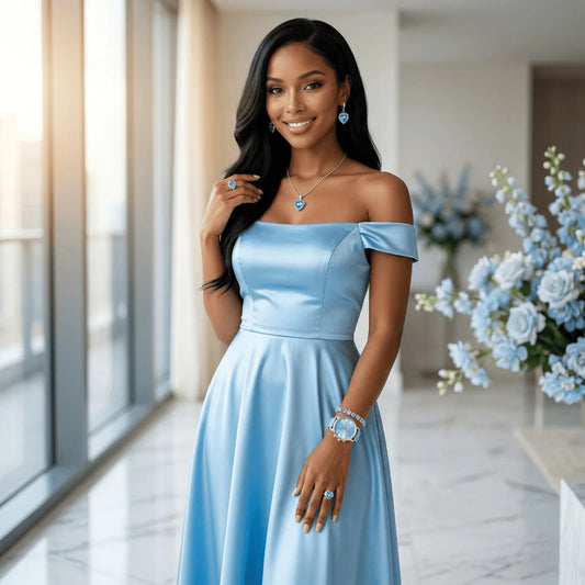 Aurora Blue Luxury Jewelry & Watch Set - TZ